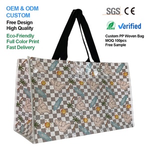 Custom <strong>Extra</strong> <strong>Large</strong> Full Color Printing Hawaii Reusable Custom pp Woven <strong>Bag</strong> Natural Eco-friendly Grocery Waterproof Shopping <strong>Bag</strong> - Product Image 1