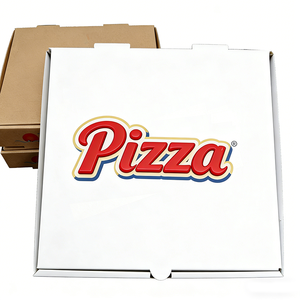 Cajas de Pizza Corrugadas Blancas Impresas con Logotipo, Tamaño y Color Personalizados al por Mayor, Cajas de Empaque para Entrega de Comida Rápida para Restaurantes - Product Image 3
