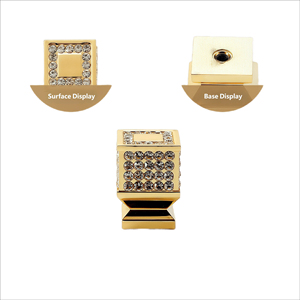 Modern European Zinc Alloy <strong>Diamond</strong>-Inlaid Gold Handles-Durable Antirust Easy Installation Kitchen Bedroom Bathroom Hotel Drawer - Product Image 4