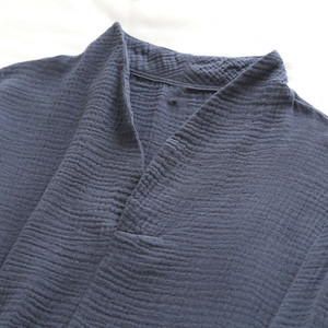 100% algodón hombres Top + Pantalones 2 uds ropa de dormir Otoño e Invierno hombres suave Color sólido pijamas conjunto suelto completo transpirable Pijamas - Product Image 2