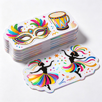 Autocollants de fête de carnaval Haoxuan, graphiques décoratifs holographiques en PVC pour masques et danseurs de tambour, multicolores, brillants, découpés sur mesure
