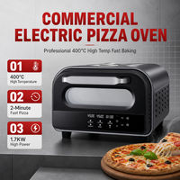 Oven Pizza Listrik Komersial 12 Inch dengan Kontrol Timer Digital untuk Rumah, Hotel, dan Dapur