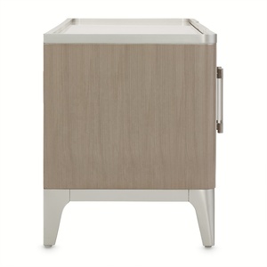 Commode moderne personnalisée Armoire multimédia élégante avec façades grises texturées avec dessus en marbre élégant Garniture en <span class=keywords><strong>platine</strong></span> Unité de divertissement - Product Image 6