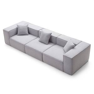 Canapé sectionnel moderne minimaliste en forme de bloc de tofu, compressé sous vide, une place, design en ligne droite, revêtement en tissu amovible - Product Image 1