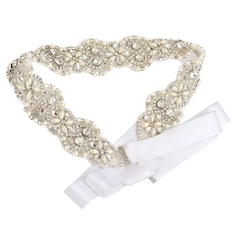 Mixed Styles Rhinestone Bridal Sash Belt Dress Accessories Silver Diamond Bridesmaid Belts For Party