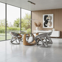Fauteuil lumineux creux galvanoplastie chaise de loisirs moderne forme unique Design créatif chaise de salle à manger pourmeubles de salon