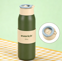 Bouteille d'eau en acier inoxydable 304 à double paroi, tasse isotherme sous vide avec couvercle à paille magnétique pour la gym et le sport, compatible MagSafe