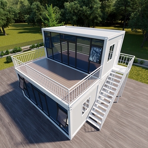 <span class=keywords><strong>Maison</strong></span> conteneur à deux étages à montage rapide avec terrasse, cabane préfabriquée pour séjour de loisirs - Product Image 2