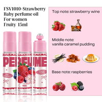 Parfum en gros personnalisé avec logo, arômes de fraise, vin, vanille, caramel, framboises, huile de parfum EDP roll-on 15ml pour femme