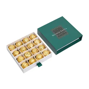Custom Logo Free Design Luxury Chocolate Candy Packaging Box With Divider Chocolate Drawer Box