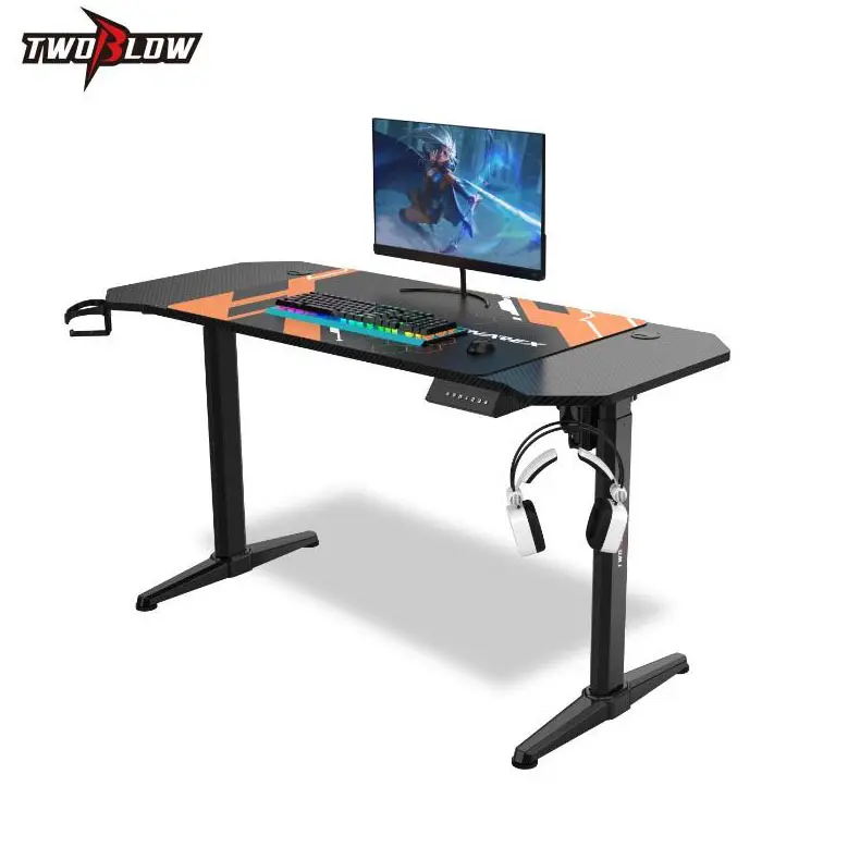 Современный расширяемый компьютерный стол игровой стол со светодиодным освещением Регулируемый игровой стол Rgb металлический из нержавеющей стали Noel офисные столы