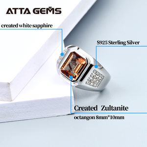 Турецкий диаспоры Косынка стерлингового серебра женское кольцо с крупными камнями изумрудная огранка создан диаспоры изменения цвета камень свадебные подарки на день рождения - Product Image 4