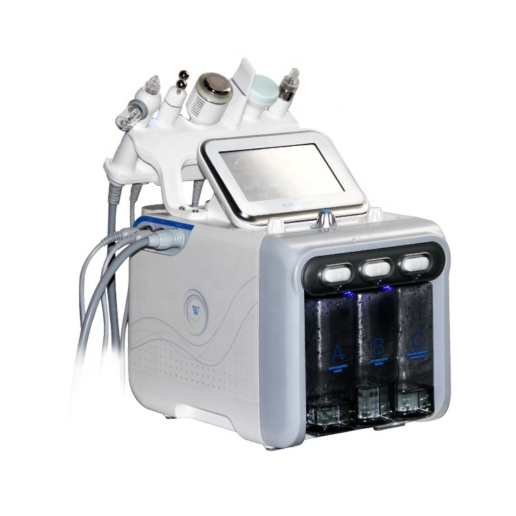 Authentic 6 In 1 Hydra Peeling Facial H2o2 Hydrogen Small Bubble Water Dermabrasion Hydro Aqua Facial Machine