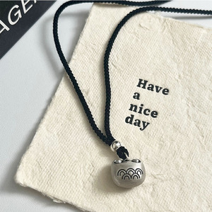 Collar de plata Kaiming S925 con colgante de nube auspiciosa retro chino para mujer, uso diario - Product Image 4