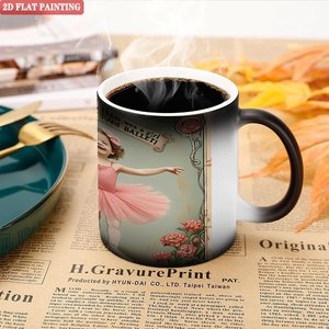 Mug en céramique noir givré 11oz, vierge pour sublimation, tasse magique thermosensible, pour l'art et le bricolage - Product Image 5