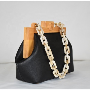 <span class=keywords><strong>Sac</strong></span> de soirée à cadre en <span class=keywords><strong>bois</strong></span> de haute qualité pochette acrylique à chaîne de styliste - Product Image 4
