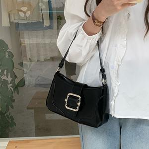 Retro Style Women's Shoulder Bag Black Hard Shell With Buckle <b>Lock</b> Summer 2024 Everyday Use - Product Image 3