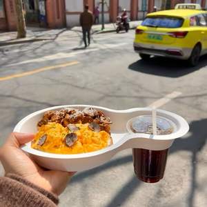 OEM Bagasse Tek Kullanımlık Paket Servis Seyahat Bardak Tutucu ve Yiyecek Tepsisi - Product Image 1