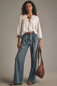 Produttore di abbigliamento Moq 50 pz camicetta da donna di alta qualità con collo intagliato a tre quarti maniche oversize - Product Image 3
