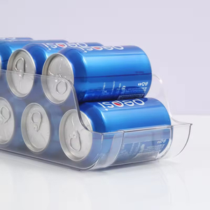 Clear Rectangle <strong>Plastic</strong> Refrigerator Pop Soda Can Dispenser Beverage Organizer <strong>Bins</strong> Food Pantry <strong>Storage</strong> <strong>Bin</strong> Fridge Freezer - Product Image 5