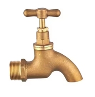 Moderner 1/2 3/4 Messing Bibcock Garten Wasserhahn Auslauf polierter Kupfer hahn mit voll offen für Becken für Park gebrauch