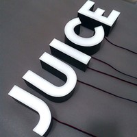 Enseignes de magasin LED à éclairage frontal en PVC, durables et élégantes pour les commerces de détail et les bureaux