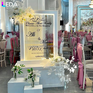 LEDA Custom Wedding <b>Reception</b> Entrance Stand LED Water Ripple Backdrop Wedding Event <b>Sign</b> for Arabic and Western Style Decor - Product Image 3