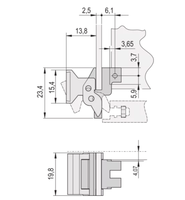 Poignée d'extraction ZSTC C-BOX, forme trapézoïdale, type 2, RAL9005, sans goupille d'alignement 20817-856