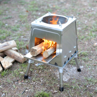 Réchaud de camping extérieur haut de gamme Luling, grand modèle pliable en acier inoxydable, réchaud à bois pour barbecue
