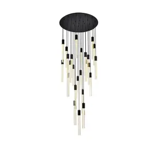 2023 Designer moderne Kristall-Pendelleuchte Luxus-Villa Treppenhaus LED einfacher langer Kronleuchter Deko-Leuchte für Zuhause