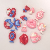 Nouveauté Créative : 100 Pièces de Cabochons en Résine à Dos Plat, Motifs Mini Gobelets, Lèvres, Donuts, Bonbons, Figurines, pour DIY, Accessoires de Bijoux, Nœuds pour Cheveux et Artisanat