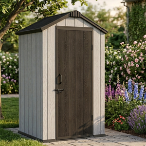 Abri de rangement compact pour balcon avec lucarne, abri à outils en plastique imperméable pour jardin, <span class=keywords><strong>cabane</strong></span> écologique pour cour arrière - Product Image 1