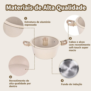 High Quality Pot Pan <b>Silicone</b> Glass Lids Soft Touch Handle Non Stick 14 Piece Forged Aluminium Ceramic Cookware Set - Product Image 2
