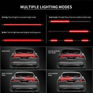 Barre de hayon à clignotant LED en fibre de carbone de 47 pouces pour voiture 6000K New Auto DRL Rear Spoiler Lip Trunk Roof 12V Stop Function Light - Product Image 3