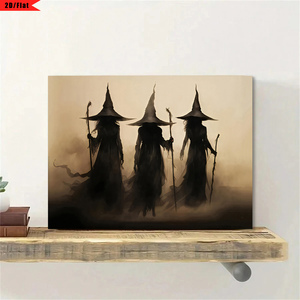 Nuovo arrivo decorazione della parete di Halloween zucca <span class=keywords><strong>casa</strong></span> stregata strega stampa su tela festiva di Halloween - Product Image 3