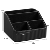 Boîte d'organisation de bureau en cuir PU avec 4 compartiments, support de stockage de papeterie de bureau pour stylos, à distance, à la maison et au travail