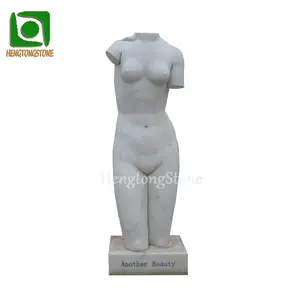 Décoration de la maison marbre blanc naturel sculpté moderne abstrait femme nue Statue d'art corporel