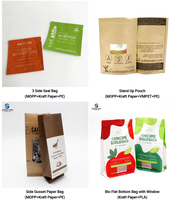 Pochette en papier kraft naturel biodégradable, sac à fermeture à 3 côtés, emballage individuel jetable pour fard à paupières, maquillage, échantillons cosmétiques