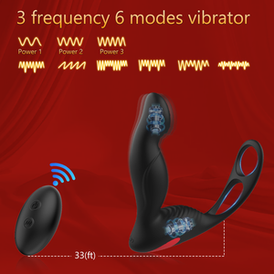 Massaggiatore Prostatico S-Hande con Tre Funzioni 3 in 1, Potente Anello Vibrante per Pene, Vibratore, Giocattoli Sessuali Anali per Uomini - Product Image 4