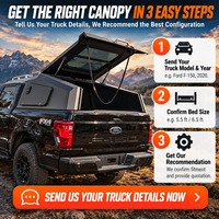 Capot de camion de style Fastback en aluminium avec fenêtre latérale pour Jeep Gladiator JT, aventure en plein air