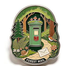Pin de Solapa de Metal Esmaltado con Temática Postal de Bosque, Decoración de Jardín y Vida Silvestre - Product Image 4