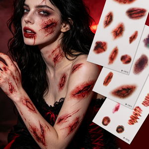 Autocollants de tatouage temporaires non toxiques pour maquillage SFX, plaies réalistes, contusions, lacérations, points de suture, perforations, effets gore pour Halloween - Product Image 3