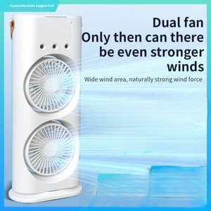 Ventilateur de refroidissement électrique portable pour la maison avec double pulvérisation, alimenté par USB, pour une utilisation sur le bureau ou en extérieur en été, ventilateur humidificateur - Product Image 5
