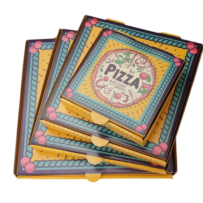 9 10 12 pollici prezzo di fabbrica di alta qualità Logo personalizzato scatola per Pizza ambiente in carta Kraft scatola di imballaggio alimentare