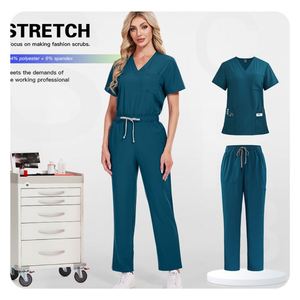 Uniformes Médicos de Primera Calidad, Tela Suave Antiarrugas, Uniformes de Enfermería para Mujer, Lavables, Trajes Médicos para Doctoras - Product Image 1