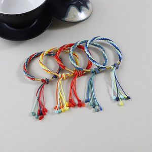 <span class=keywords><strong>Bracelet</strong></span> ajustable en corde tressée avec nœud de maïs, macramé, cordon porte-bonheur, style bouddhiste tibétain, pour femme, <span class=keywords><strong>bracelet</strong></span> de fiançailles - Product Image 5