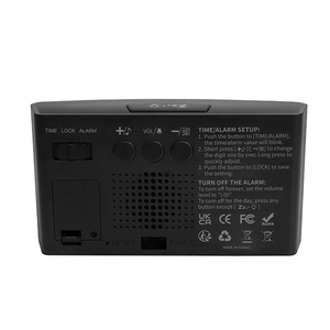 Réveil numérique avec écran LED bleu convexe incurvé, 5 niveaux de luminosité réglables, 3 sonneries d'alarme, 5 niveaux de volume, fonction snooze, format 12/24 heures - Product Image 2