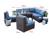Fuchang Canapé d'extérieur Cour Rotin Jardin Hôtel Chaise Thé Table Meubles Combinaison