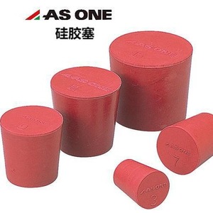 Tapones de silicona As One 6-337 para tubos de ensayo y frascos, tapón a presión, color rojo - Product Image 1