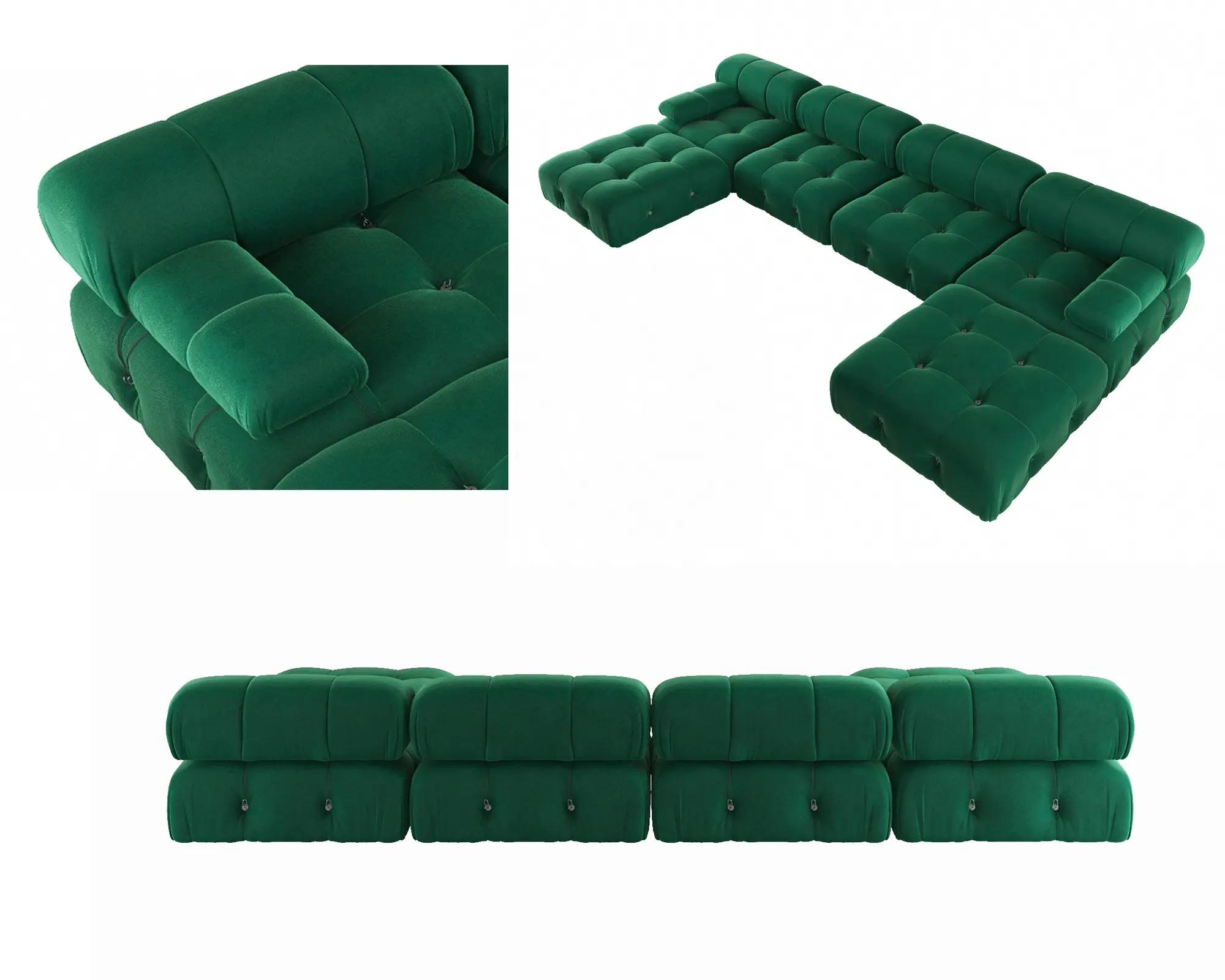 ATUNUS Popular Design Corner Modular Sectional Sofa Artistic High Fashion Velvet Fabric U Shape Couch For Hotel